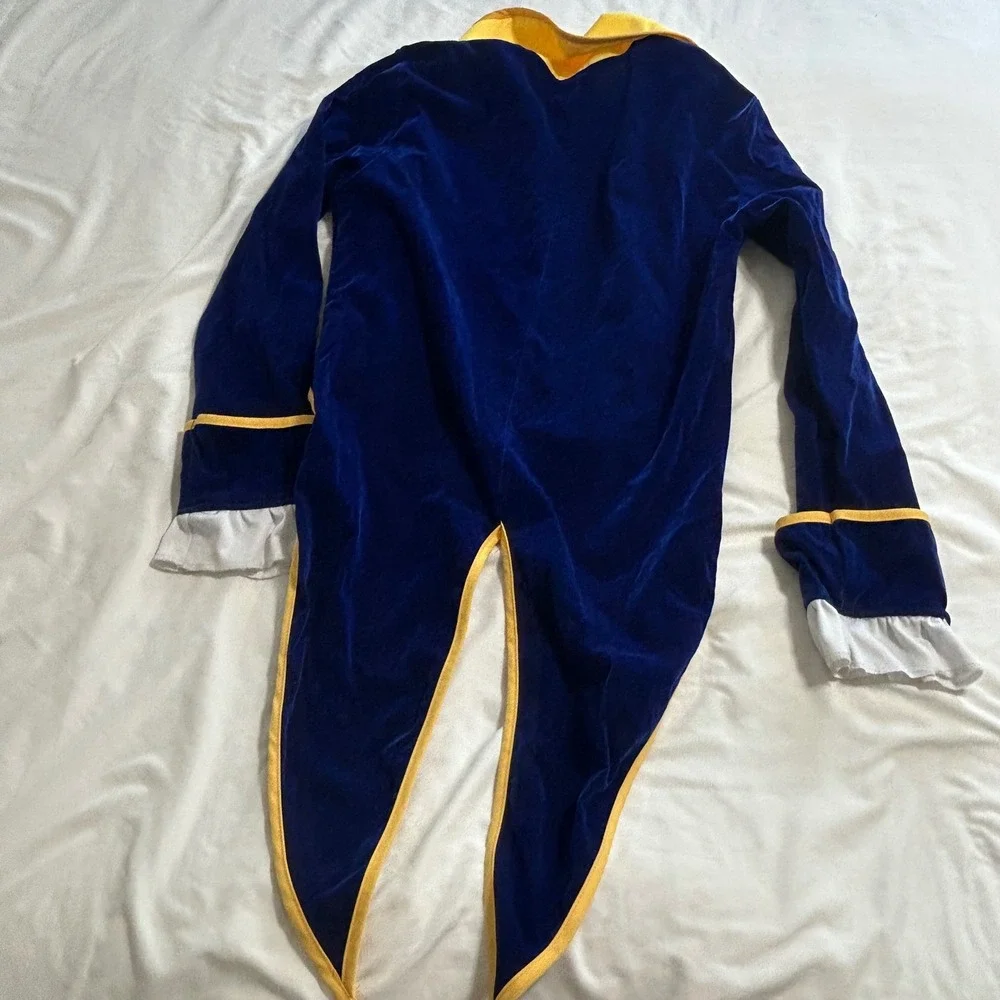 Disney Beast Costume Jacket Kids Medium Blue Velvet Tailcoat - Picture 6 of 6
